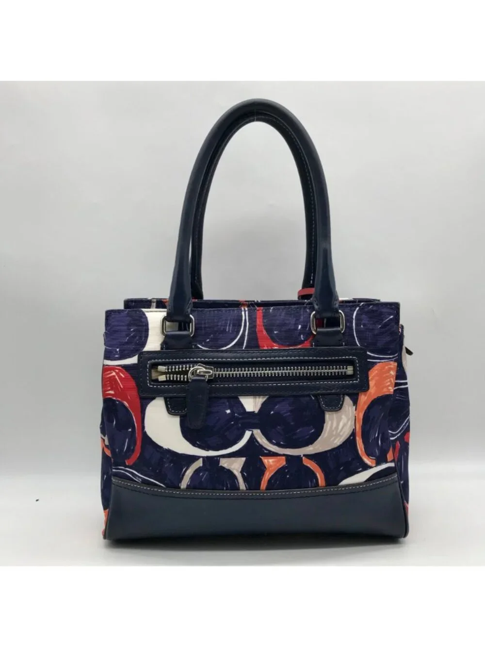 Coach Blue Canvas Legacy Heritage Candace Carryall Satchel Bag 19951